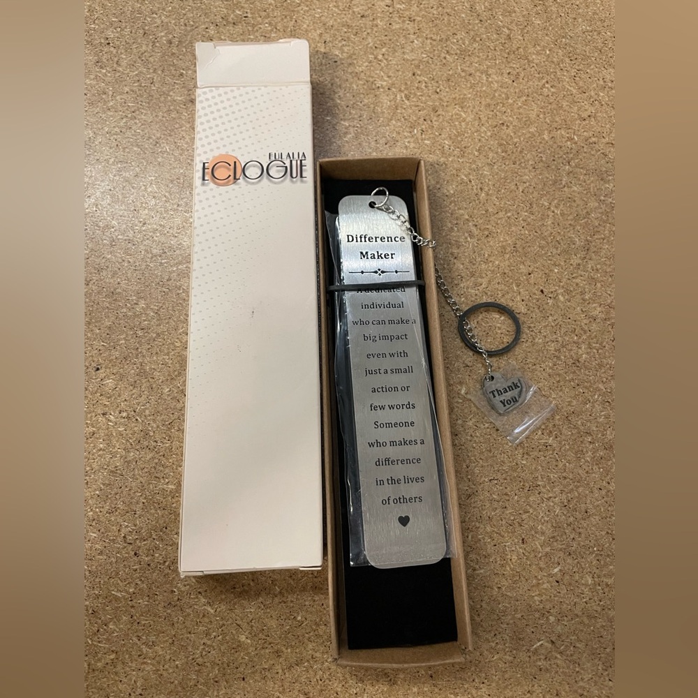 NIB Metal “Difference Maker” Bookmark for Gifts